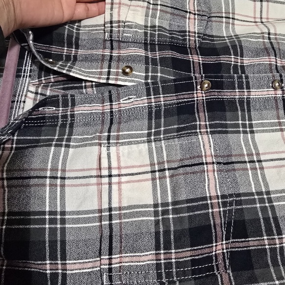 Carhartt Black, White, and Pink Plaid Shirt - Picture 6 of 12